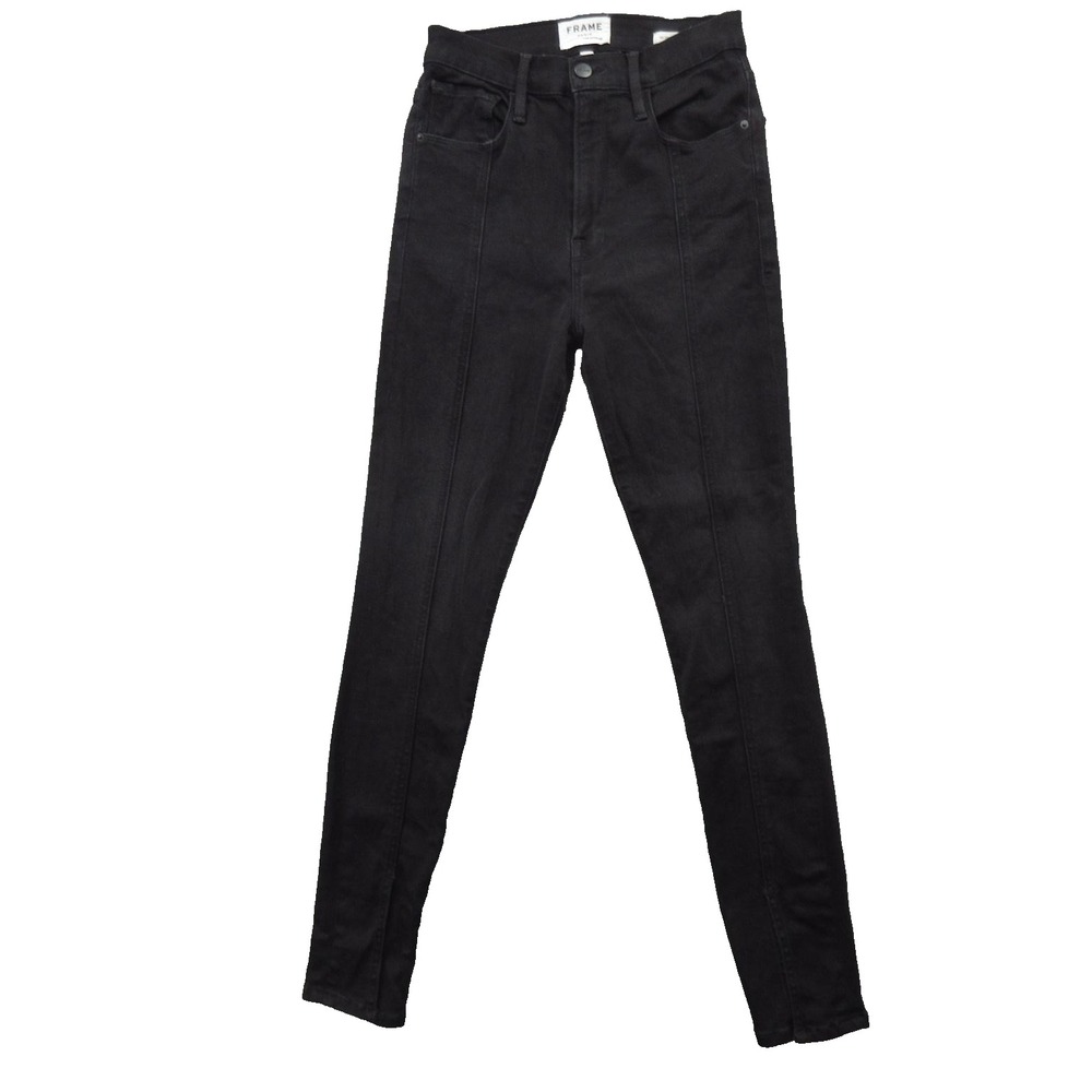 FRAME Denim Jeans Womens 27 Black Ali High Rise Skinny Front Seam Made in USA